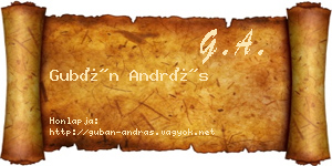 Gubán András névjegykártya